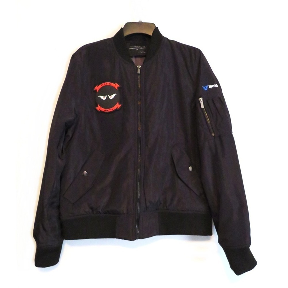 Fossa Apparel 1518 Wingover Bomber / Flight Jacket Sz Medium Marine Squadrom 163 - Picture 13 of 15